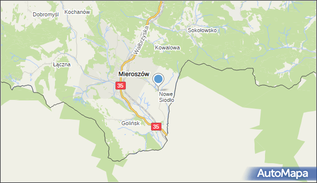 mapa Nowe Siodło, Nowe Siodło na mapie Targeo